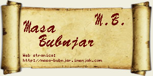 Maša Bubnjar vizit kartica
